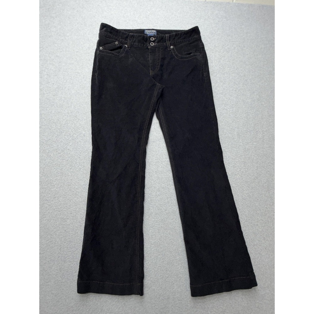 Polo Jeans Company Wendy Jean Womens 10 Black Corduroy Mid Rise Bootcut Stretch